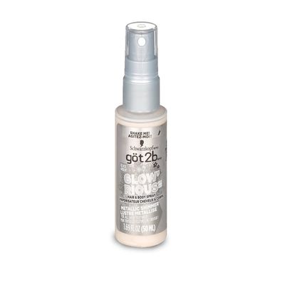 got2b GLOW'RIOUS Metallic Shimmer Hair Glitter & Body Glitter Duel Spray 1.69oz (Silver)