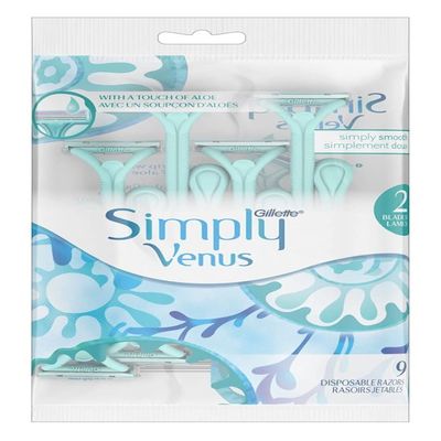 Womens Simply Venus Disposable Razors 9 Count