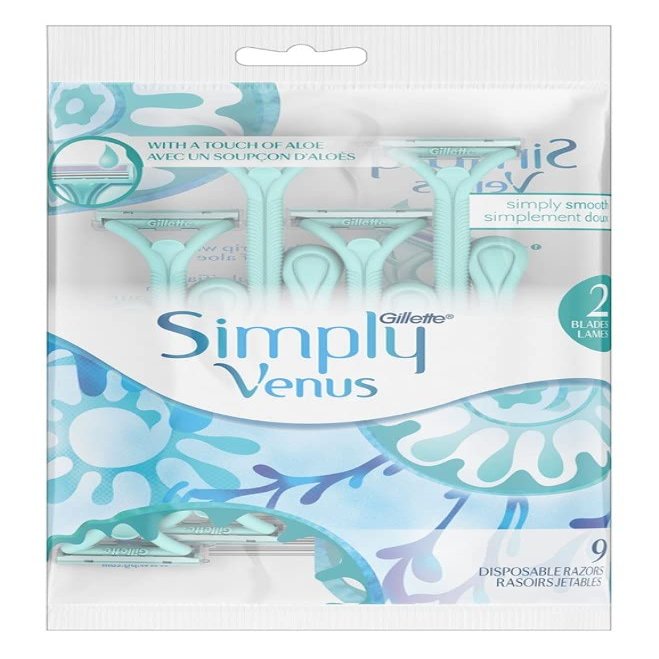 Womens Simply Venus Disposable Razors 9 Count