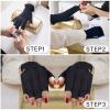 GSAFEME Cotton Gloves Eczema - Fingerless Touchscreen Moisturizing Gloves for Dry Hand Sleeping - Cotton Gloves for Men and Women, Black L/XL 3 Pairs view 3