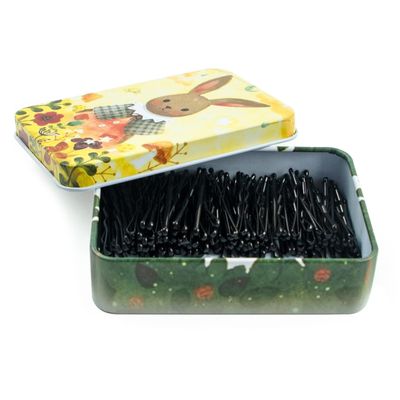 Mini Bobby Pins Black with Cute Case, 200 CT 1.38 Inch Small Hair Bobby Pins for Buns, Premium Hair Pins for Kids, Girls and Women, Great for All Hair Types