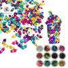12 Colors Set - Coffee Cup Shape Sequins Holographic Glitter - Festival Rave Beauty Makeup Face Body Nail Art Decoration 12C view 1