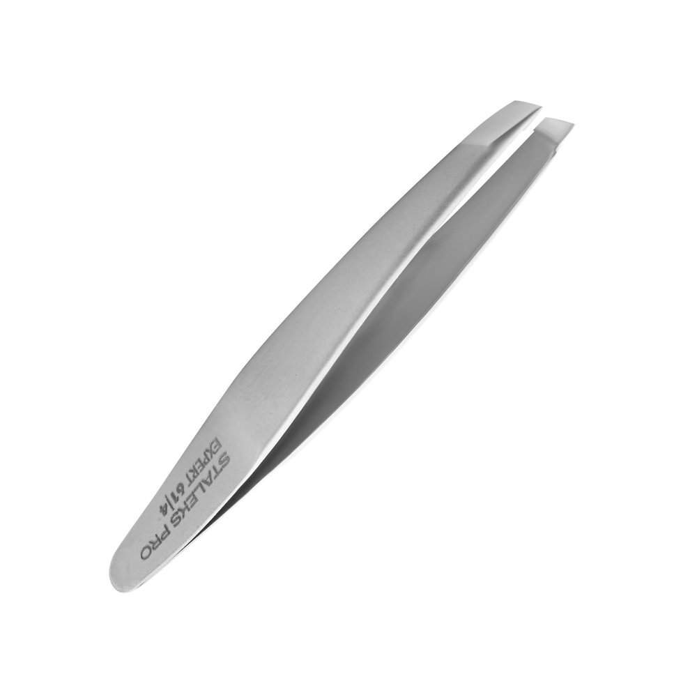 STALEKS PRO Expert 61 Type 4 Professional Eyebrow Tweezers  Narrow Beveled Stainless Steel for Fine Brows & High Sensitivity (Compact)