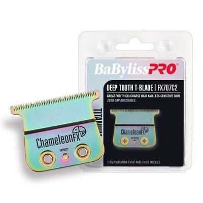 BaBylissPRO Barberology Deep Tooth Trimmer Replacement Blade for Outlining Hair Trimmers (FX707C2), Chameleon