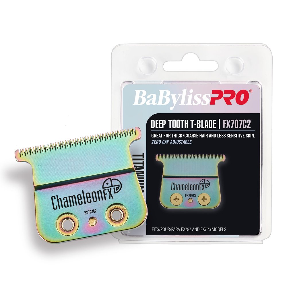 BaBylissPRO Barberology Deep Tooth Trimmer Replacement Blade for Outlining Hair Trimmers (FX707C2), Chameleon