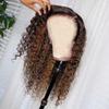 #1B/30 Highlight Curly HD Transaprent 13X6 Lace Front Wigs Human Hair Pre Plucked Bleached Knots 180% Density Deep Wave Lace Front Human Hair Wigs With Natural Hair Line For Black Woman 16Inch view 2