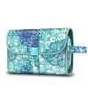 Fintie Portable Toiletry Cosmetic Travel Bag, Large Water Resistant Hanging Makeup Organizer Storage Pouch Case for Women Girls (Emerald Illusions) view 1