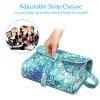 Fintie Portable Toiletry Cosmetic Travel Bag, Large Water Resistant Hanging Makeup Organizer Storage Pouch Case for Women Girls (Emerald Illusions) view 3