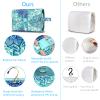 Fintie Portable Toiletry Cosmetic Travel Bag, Large Water Resistant Hanging Makeup Organizer Storage Pouch Case for Women Girls (Emerald Illusions) view 4