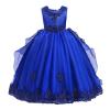 Flower Girls Sleeveless Floral Lace Tulle Princess Puffy Tulle Dress Bridesmaid Wedding Communion Party Pageant Birthday Maxi Formal Prom Evening Ball Gown for Kids Bright Royal 10-11 Years view 1
