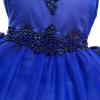 Flower Girls Sleeveless Floral Lace Tulle Princess Puffy Tulle Dress Bridesmaid Wedding Communion Party Pageant Birthday Maxi Formal Prom Evening Ball Gown for Kids Bright Royal 10-11 Years view 2