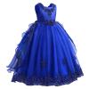 Flower Girls Sleeveless Floral Lace Tulle Princess Puffy Tulle Dress Bridesmaid Wedding Communion Party Pageant Birthday Maxi Formal Prom Evening Ball Gown for Kids Bright Royal 10-11 Years view 3
