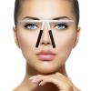 2 Pieces Tattoo Eyebrow Ruler 3-Point Positioning Ruler Eyebrow Golden Ratio Caliper Microblading Ruler Brow Caliper Measuring Tool Plastic Eyebrow Caliper for Student (Silver) view 2
