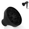 Silicone Hair Dryer Diffuser Collapsible 6 Colors Available Portable Hair Salon Tools for Home and Travel (Black) view 1