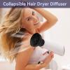 Silicone Hair Dryer Diffuser Collapsible 6 Colors Available Portable Hair Salon Tools for Home and Travel (Black) view 2