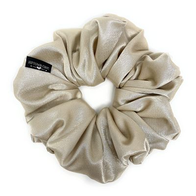 Jumbo Oversized XL Satin Scrunchies for Women Girls, Frizz Prevention, Sleep Hair Holder, Large Elastic Ties Band for Ponytail Bun, Hair Ties for Breakage Prevention - Champange