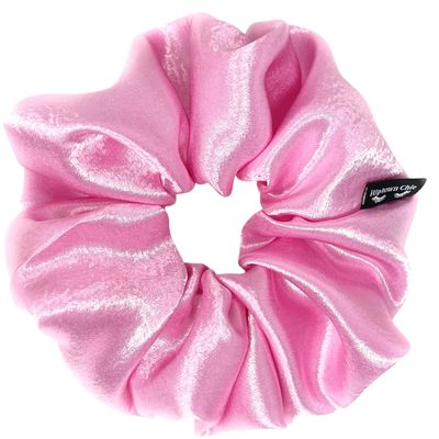 Iuptown Chic Jumbo Oversized XL Satin Scrunchies for Women Girls, Frizz Prevention, Sleep Hair Holder Scrunchy, Large Elastic Ties Band for Ponytail Bun, Satin Hair Ties for Breakage Prevention - Pink