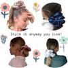 Iuptown Chic Jumbo Oversized XL Satin Scrunchies for Women Girls, Frizz Prevention, Sleep Hair Holder Scrunchy, Large Elastic Ties Band for Ponytail Bun, Satin Hair Ties for Breakage Prevention - Pink view 3