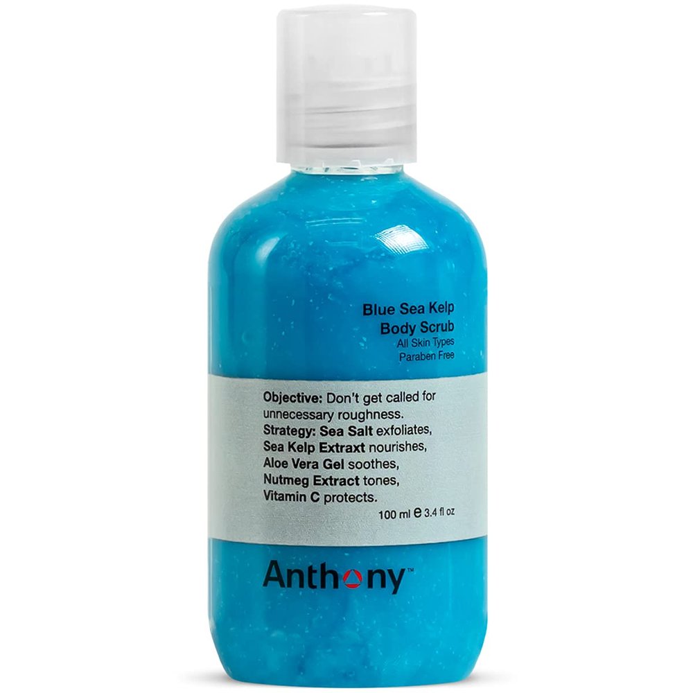 Anthony Exfoliating Body Scrub  Sea Salt, Vitamin C, And Aloe Vera Deep Cleans, Smooths Rough Patches & Soothes and Protects Skin  Blue Sea Kelp Body Wash 3.4 Fl Oz