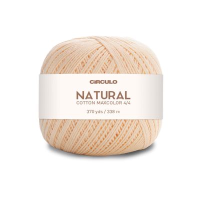 Natural Cotton Maxcolor 4/4 by Crculo  100% Brazilian Virgin Cotton (Pack of 1 Ball)  369 yds, 7 oz  DK (1114)