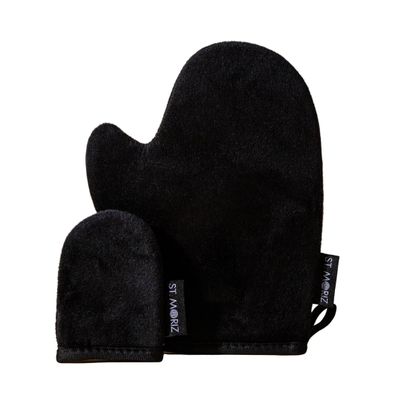 St Moriz Luxury Self Tanning Mitt & Face Mitt Duo Pack - Velvety Soft, Double Sided, Washable Self Tanner Applicator Gloves with Thumb For Even Self Tan Coverage & Streak Free Finish - Pack of 2