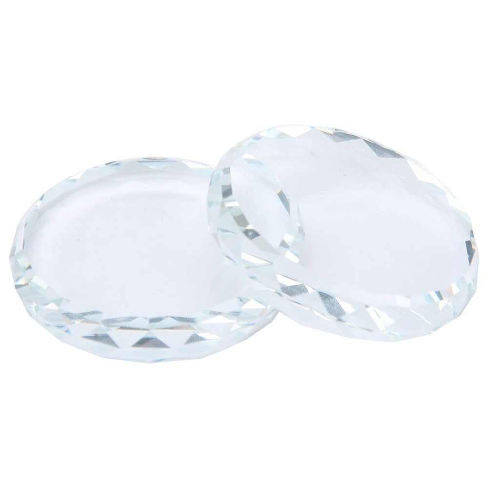 Nail Art Palette, 2pcs Nail Art Palettes Color Mixing Tool for DIY Makeup Mixing Palette Drawing Color Dish Toning Glass Nail Tips Painting Tray False Eyelash Glue Hold Makeup Pallet