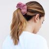 Embellished Sparkly Pink Crystal Scrunchie Hair Tie Ponytail Holder Accessory for Women view 2