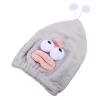 Beaupretty Rapid Drying Towel Microfiber Hair Drying Caps Ultra Absorbent Fast Drying Hair Turban Wrap Towels Cartoon Shower Cap for Girls and Women (Grey) Rapid Drying Hair Towel view 2