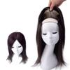 Hand Made Human Hair Crown Topper Hair Piece Clip in Large Silk Base Hair Toppers for Women with Thinning Hair, 16" Chestnut Brown view 1