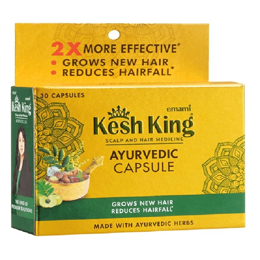 Emami Kesh King Ayurvedic Scalp And Medicine Grows New Hair Reduces Hair fall Capsule (4 Box X 30) + Hair Oil (100 ml)