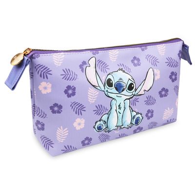 Disney Stitch Gifts for Girls Makeup Bag for Teens Women, Cute Travel Toiletry Bag for Beauty Accessories, Zipped Make Up Cosmetics Storage (Purple)