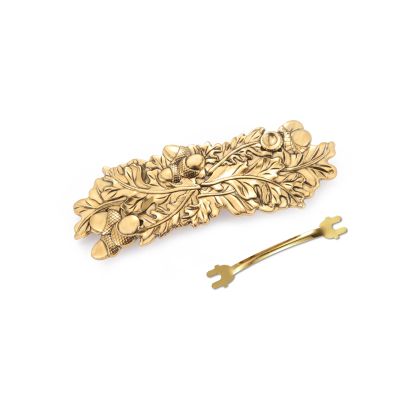 Amaxer Viking Gold Silver French Barrettes for Women Girls Celtic Hair Clips for Thick Thin Hair Vintage French Hair Clips Hair Styling Accessories (Antique Gold-Oak leaf)
