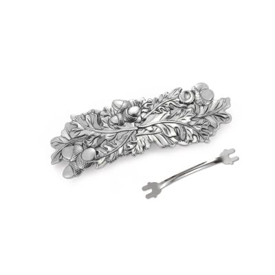 Amaxer Viking Gold Silver French Barrettes for Women Girls Celtic Hair Clips for Thick Thin Hair Vintage French Hair Clips Hair Styling Accessories (Silver-Oak leaf)
