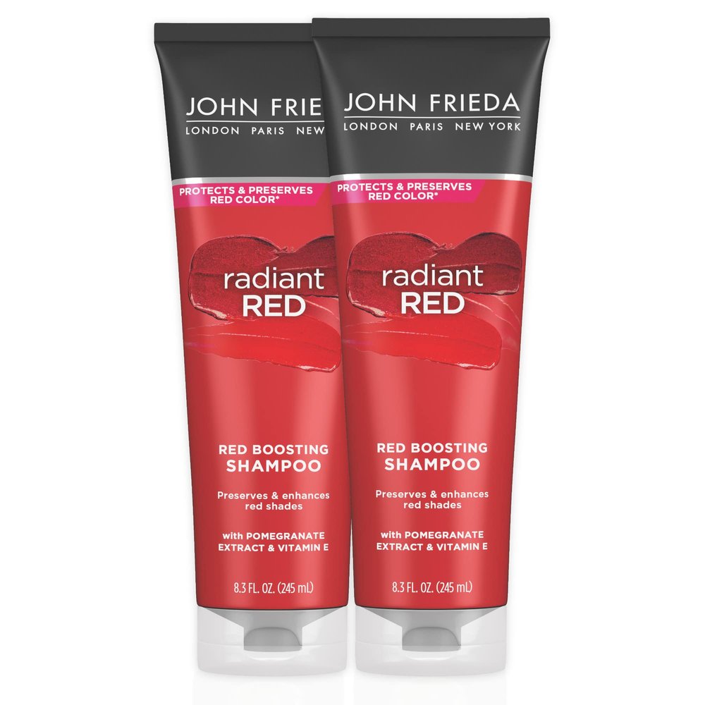 John Frieda Radiant Red Shampoo, Enhances Red Shades with Pomegranate and Vitamin E, 8.3 oz (Pack of 2)