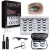 Luxillia Magnetic Eyelashes Kit  16 Piece Magnetic Eyelash & Eyeliner Set with Applicator  Natural Look Easy Apply Reusable Fake Extension Lashes, No Glue  Pestaas Postizas Magnticas Naturales view 1
