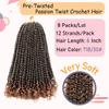 8 Packs Passion Twist Hair 6 Inch Pre-twisted Passion Twist Crochet Hair Pre-looped Crochet Braids Hair for Women Passion Twists Braiding Hair Synthetic Hair Extensions view 3
