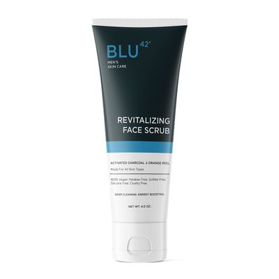 Face Scrub for Men by Blu42  Exfoliating Facial Cleanser with Natural Ingredients  Deep Clean for Oily & Acne-Prone Skin  4 oz