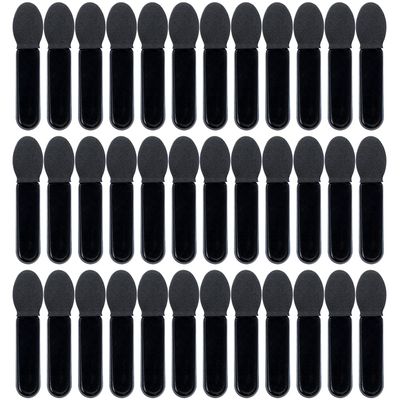 AUEAR, 50 Pack Disposable Eye Shadow Brushes Applicators Sponge Oval Tipped Dual Sides Brush Makeup Tool Black