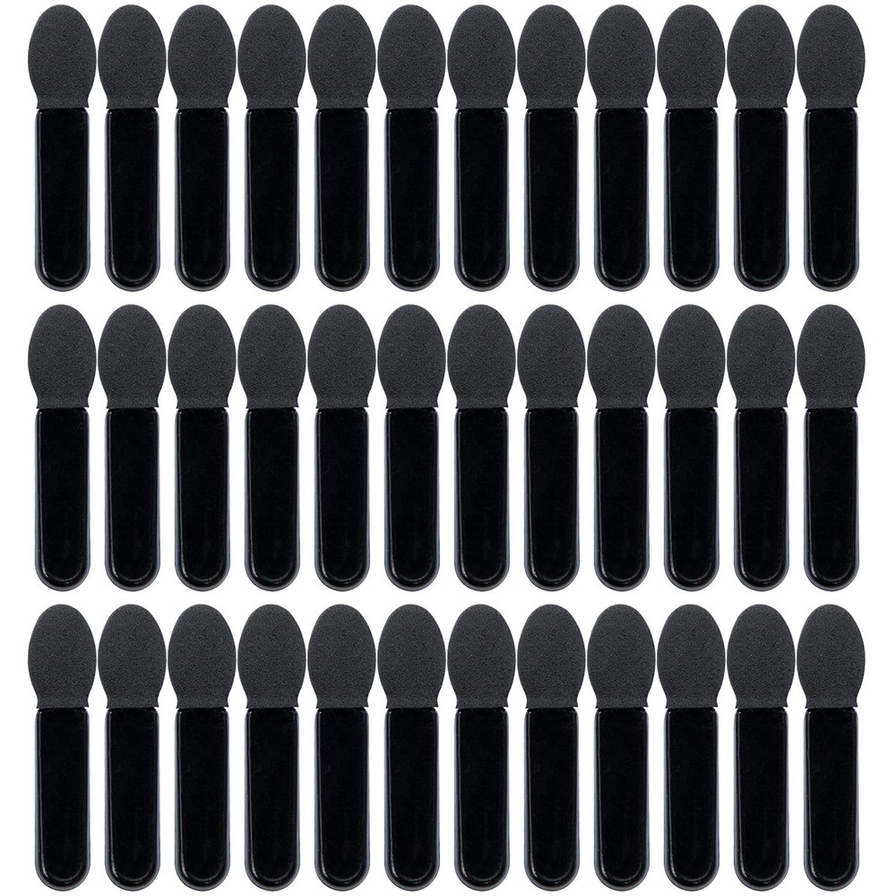 AUEAR, 50 Pack Disposable Eye Shadow Brushes Applicators Sponge Oval Tipped Dual Sides Brush Makeup Tool Black