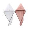 ABBBHHJL Dry Hair Washing Cap Hat Cap 2 Pack Microfiber Hair Towel Wrap Turban for Women Girls, Absorbent Quick Dry Bath Hair Cap with Buttons,Fast Drying Towels Dry Cap for Hair (Color : White+Pink) view 1