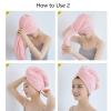 ABBBHHJL Dry Hair Washing Cap Hat Cap 2 Pack Microfiber Hair Towel Wrap Turban for Women Girls, Absorbent Quick Dry Bath Hair Cap with Buttons,Fast Drying Towels Dry Cap for Hair (Color : White+Pink) view 4