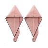 ABBBHHJL Dry Hair Washing Cap Hat Cap 2 Pack Microfiber Hair Towel Wrap Turban for Women Girls, Absorbent Quick Dry Bath Hair Cap with Buttons,Fast Drying Towels Dry Cap for Hair (Color : Pink+Pink) view 1