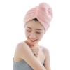 ABBBHHJL Dry Hair Washing Cap Hat Cap 2 Pack Microfiber Hair Towel Wrap Turban for Women Girls, Absorbent Quick Dry Bath Hair Cap with Buttons,Fast Drying Towels Dry Cap for Hair (Color : Pink+Pink) view 4