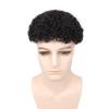 12MM Man Weave Hair Unit Black Men Afro Curly Toupee Full Poly Skin Pu Mens Toupee Human Hair System for Men Hair Piece view 3