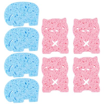 8pcs bath sponge cleaning sponge Child Bath Shower Sponge cute loofah sponge shower sponge pad kids shower puff exfoliating pad cleaning supply decorate wood pulp cotton Body baby
