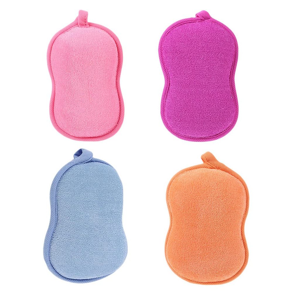 4pcs Bath Sponge Bath Scrubber for Body Shower Scrubber Brush Loofah Scrubber Bathtub Scrubber Bath Pad Scrubber Newborn Girl Baby Filament Bath Flower Take a Bath