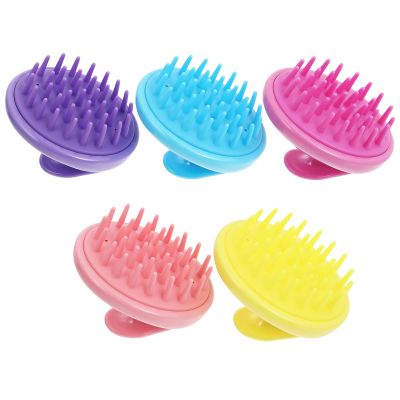 Beaupretty 5pcs Silicone Hair Scalp Massage Scrubbers for and Hair Growth Gentle Exfoliating Brush for Shower Lightweight and Scalp Care Tool