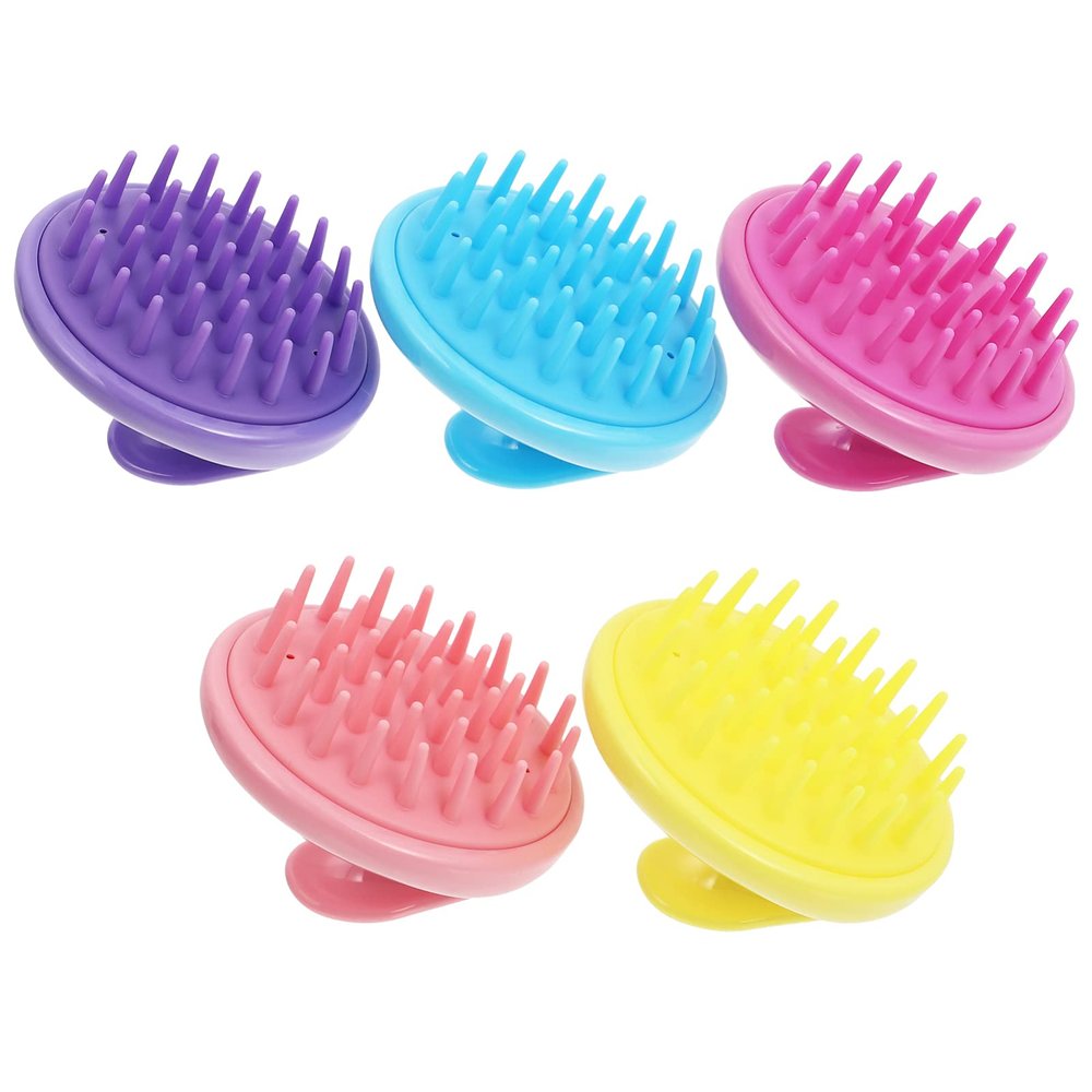 Beaupretty 5pcs Silicone Hair Scalp Massage Scrubbers for and Hair Growth Gentle Exfoliating Brush for Shower Lightweight and Scalp Care Tool