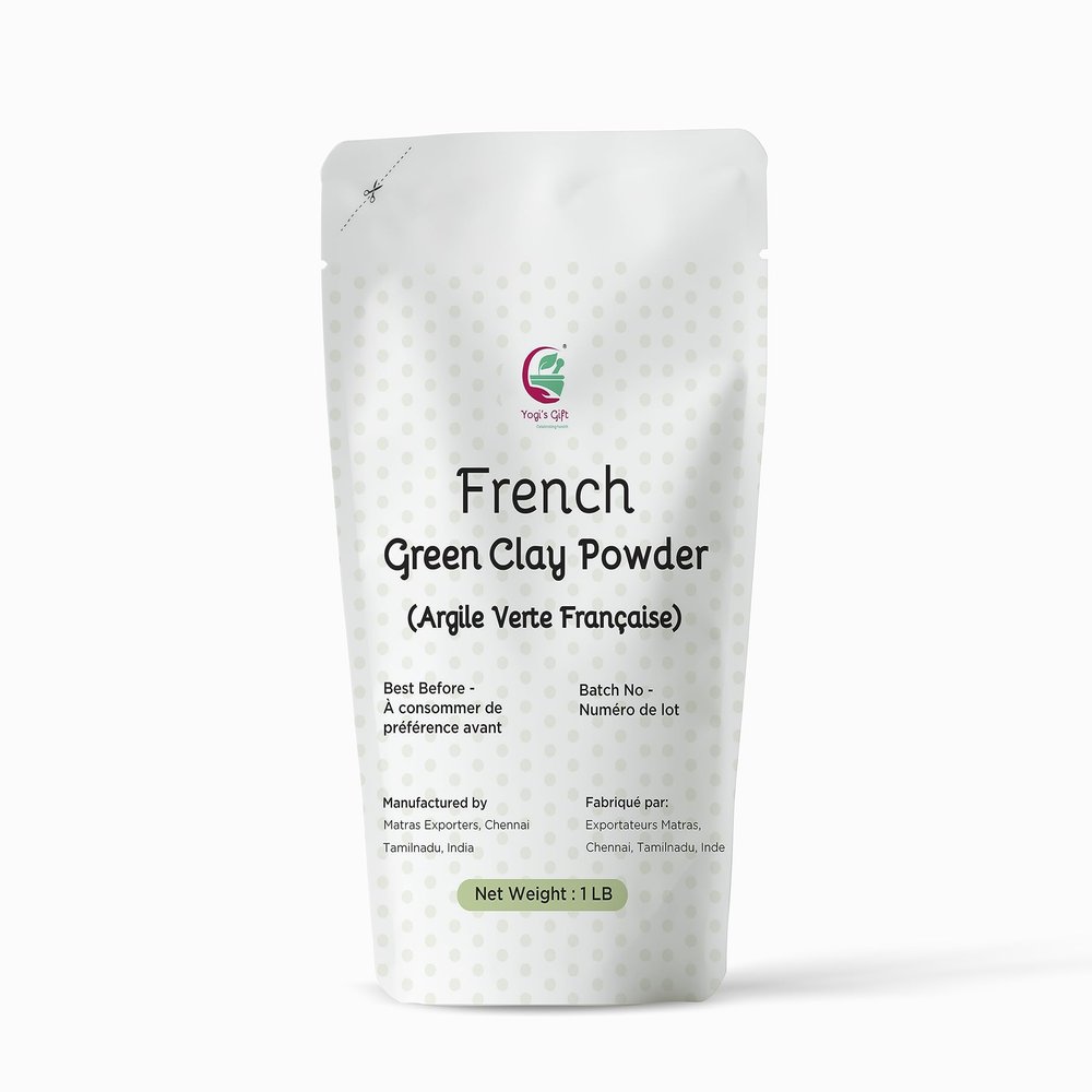 French Green Clay Powder 1lb | Deep Facial Cleanser | Skin Softening Face Mask | Natural Detoxifying Mask | Argile Verte | By Yogi's Gift