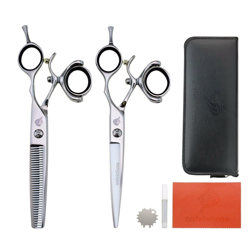 5.5/6" Japanese Hair Scissors Salon Hairdressing Scissors Barber Razor Rotating Thumb Shears Swivel Thumb Scissor Rotary Haircut (Size : 5.5 inch)